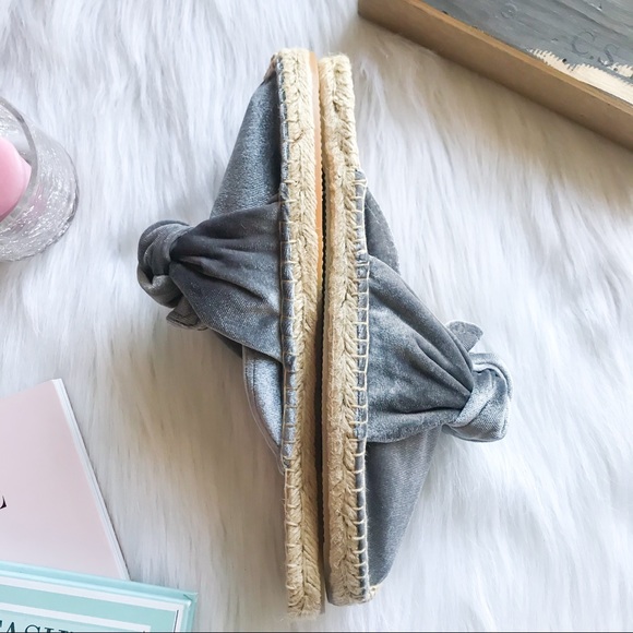 SOLUDOS Boquita Knot Velvet Mule Grey Espadrilles - Picture 5 of 7